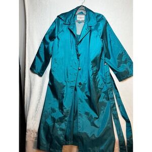Raincoat Teal w/hood Spring sz10